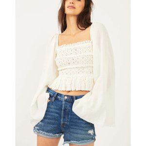 🎉LAST CHANCE🎉 NWT Free People Afton Top / White